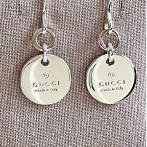 Authentic Gucci Shiny Silver Disc Earrings